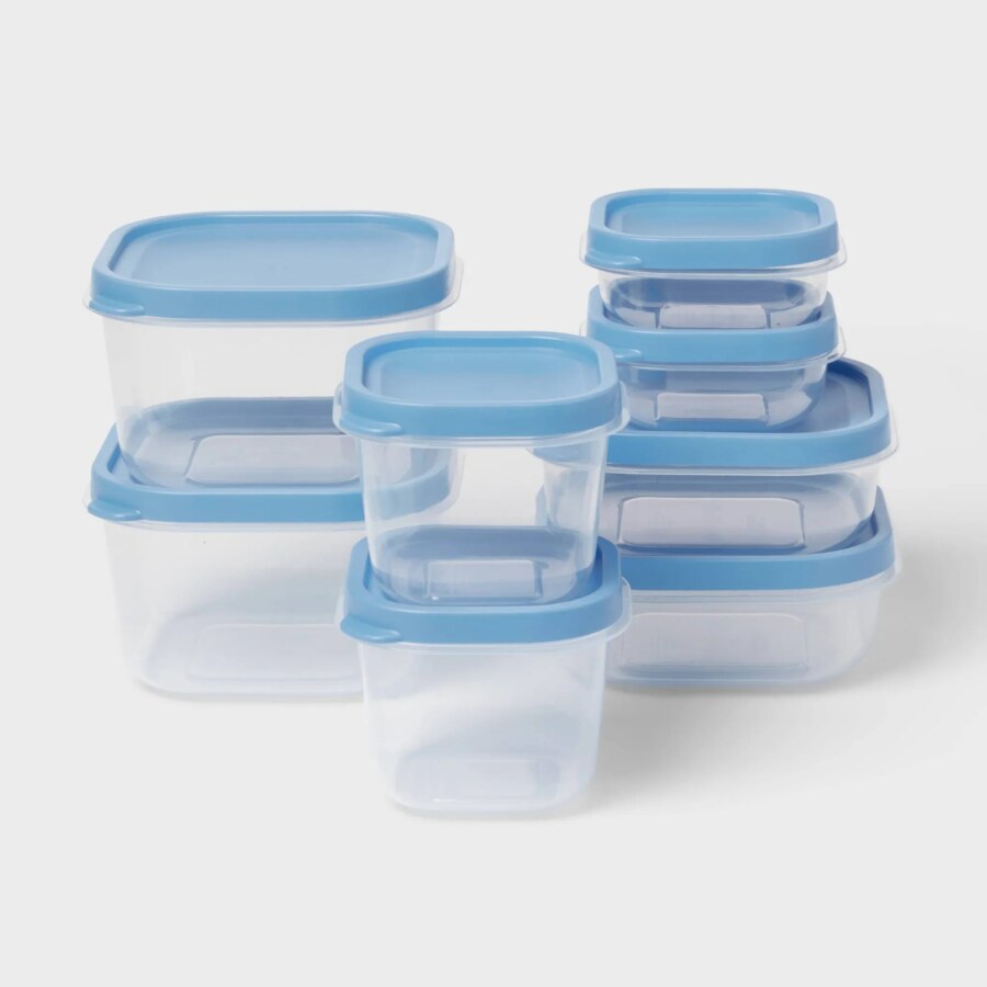 16-Piece Plastic Food Storage Containers with Lids tupperware sets