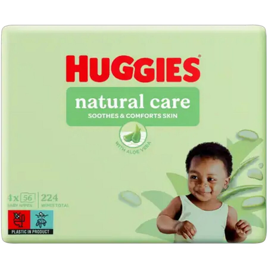Huggies Natural Care Baby Wipes - 4s Value Pack - 224 Wipes