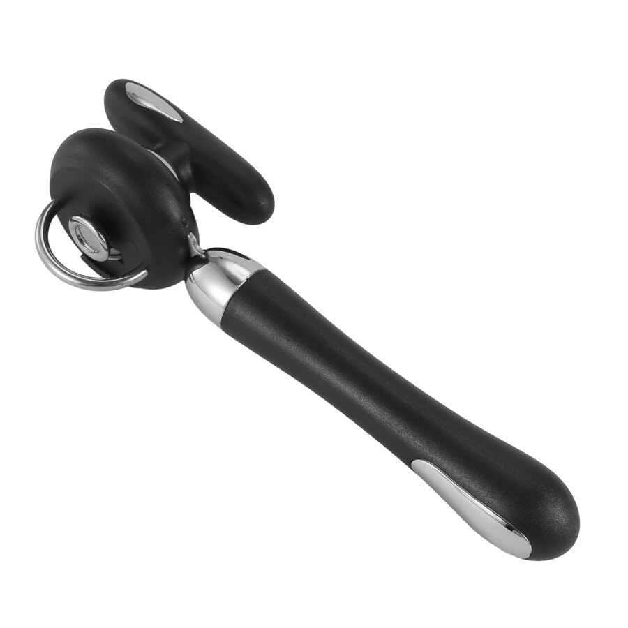 Manual Can Opener Heavy Duty Kitchen Tin Opener Stainless Steel Grip Black