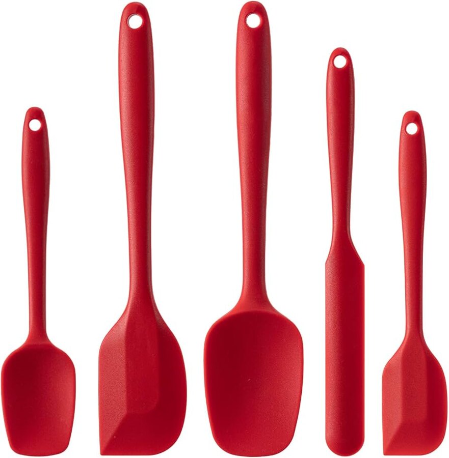 Silicone Rubber Spatula Set Kitchen Utensil for Baking Cooking and Mixing