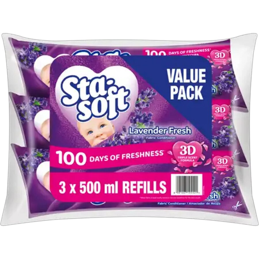 Sta-Soft Lavender Fresh Fabric Softener Value Pack - 3x500ml