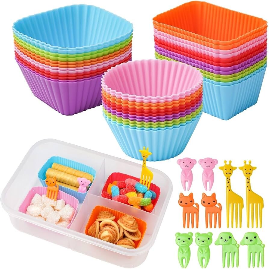 Sydney 16 Piece Bento Box Set Lunch Box with Food Picks Cake Cups -1.3L